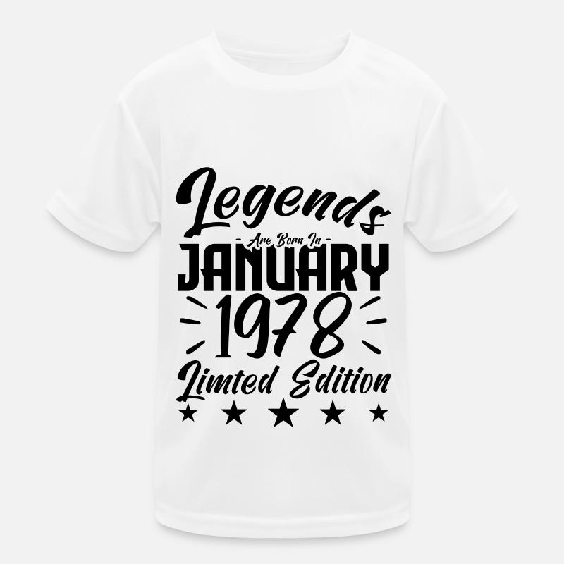 Naissance En Janvier 1978. Cadeau d'anniversaire. T-shirt sport Enfant