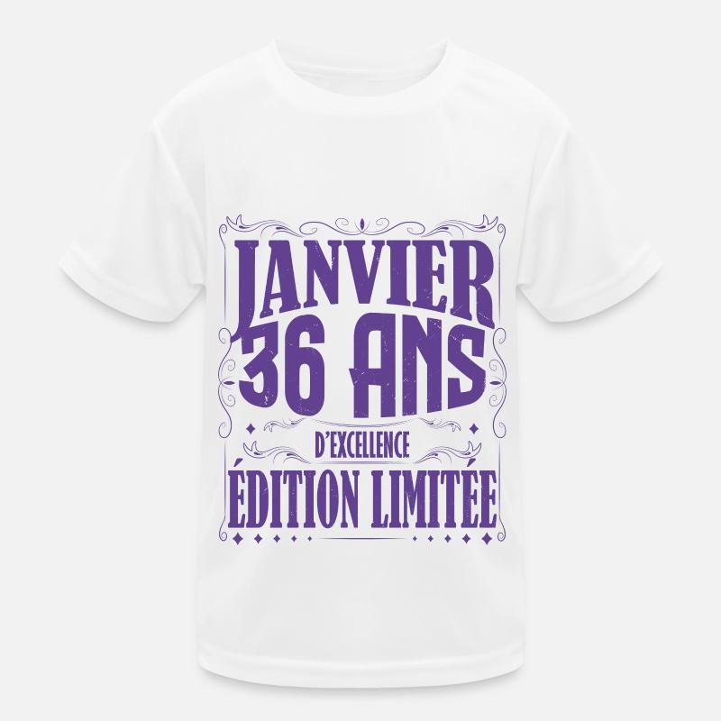 Janvier 36 ans. Cadeau 36 ans janvier anniversaire T-shirt sport Enfant
