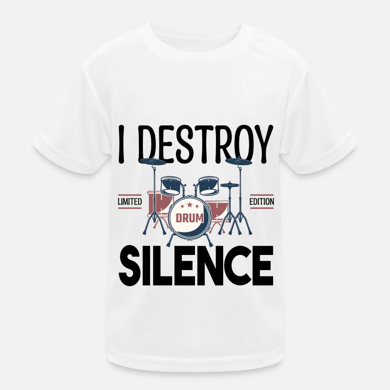 Ich zerstöre das Schweigen. Geschenkschlagzeuger, Geschenkmusiker Kinder Funktions-T-Shirt
