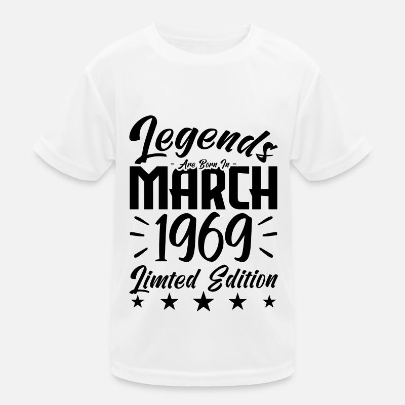Naissance En Mars 1969. Cadeau d'anniversaire mars T-shirt sport Enfant