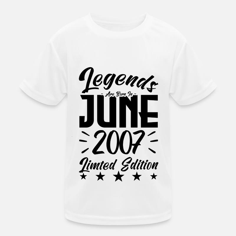 Geboren Juni 2007 Geburtstagsgeschenk 2007. Kinder Funktions-T-Shirt