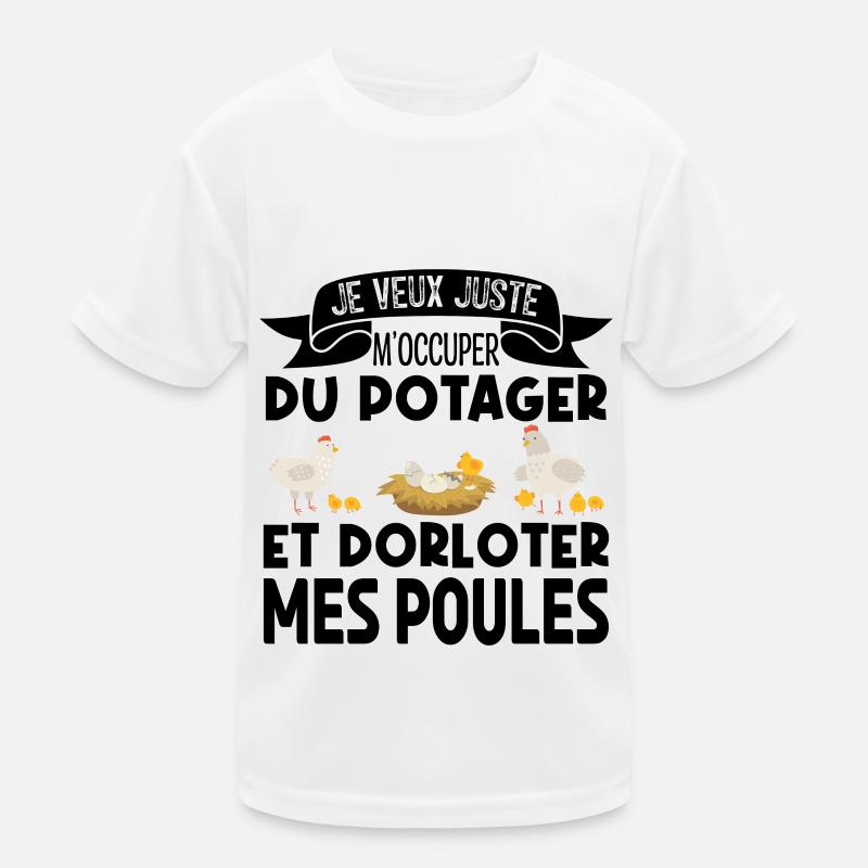 M'occuper Du Potager Et Des Poules. Jardinage. T-shirt sport Enfant