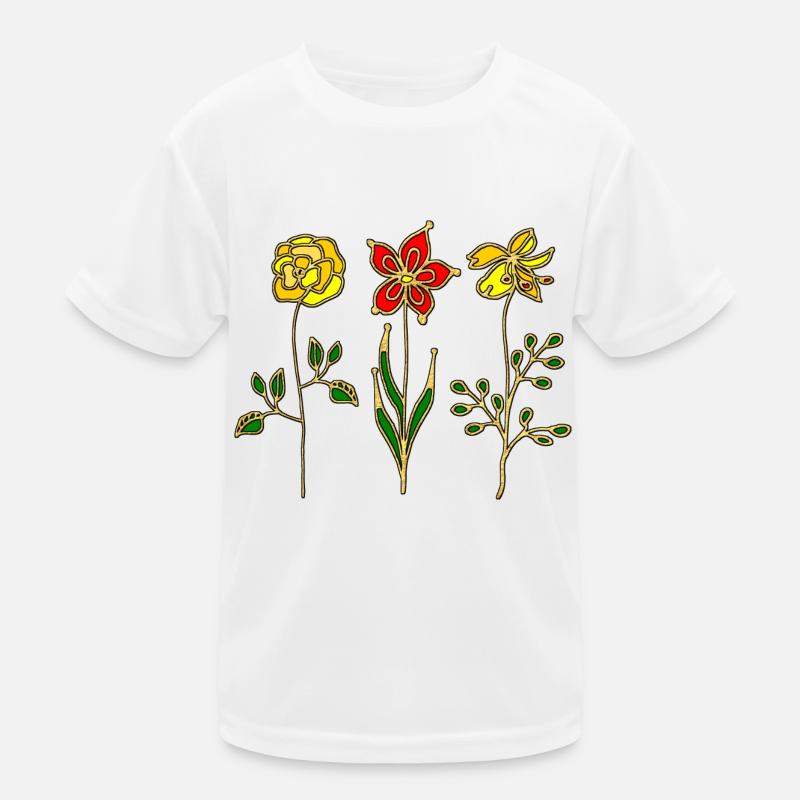 Blumen Kinder Funktions-T-Shirt