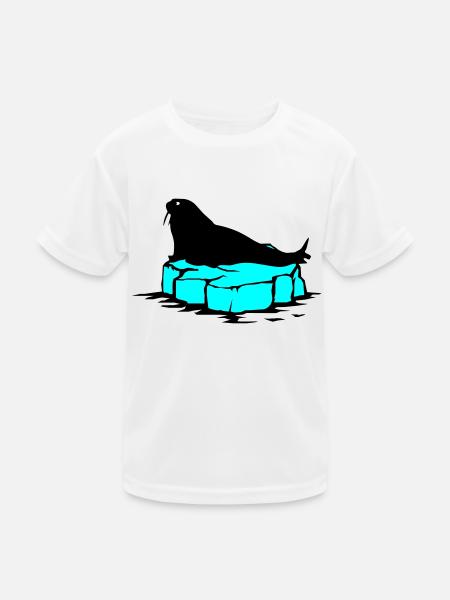 seehund eis1 - Kinder Funktions-T-Shirt - Weiß - Vorne