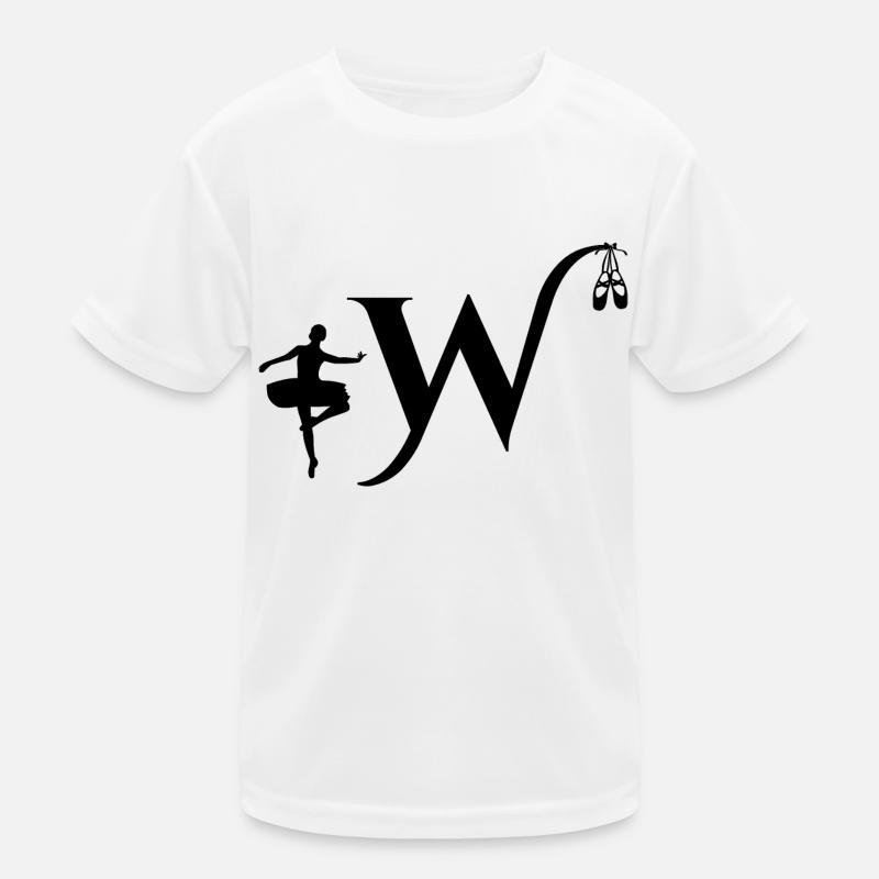 Buchstabe w Ballerina Kinder Funktions-T-Shirt