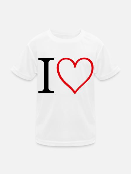 herz i heart - Kinder Funktions-T-Shirt - Weiß - Vorne