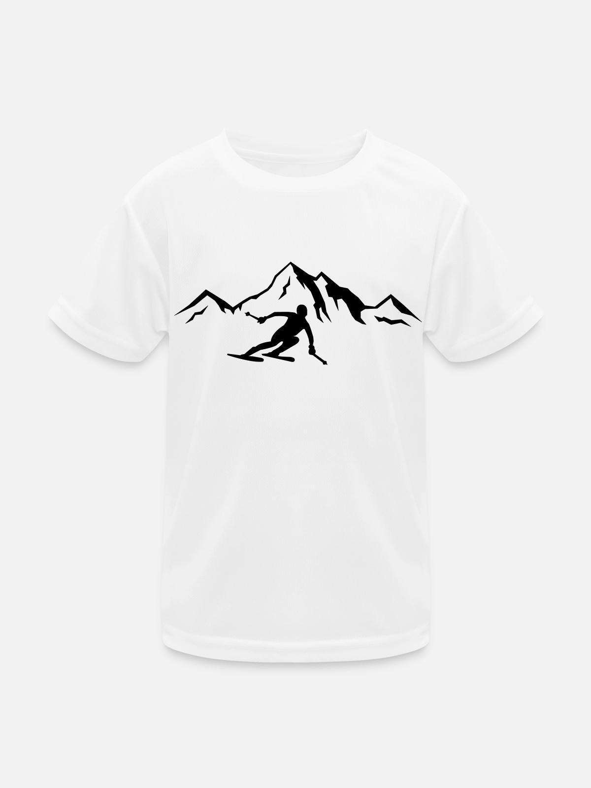 ski berge 01 - Kinder Funktions-T-Shirt - Weiß - Vorne