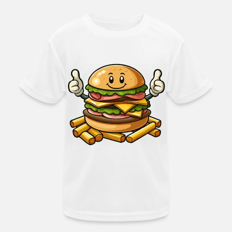 Hamburger mit Pommes frites Kinder Funktions-T-Shirt