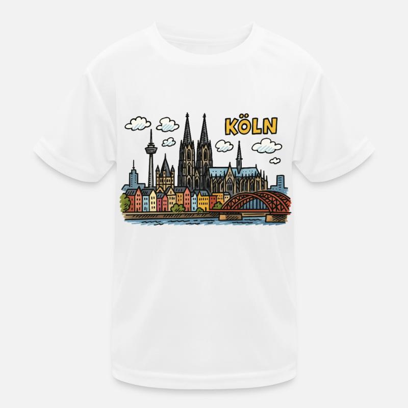 koeln skyline Kinder Funktions-T-Shirt