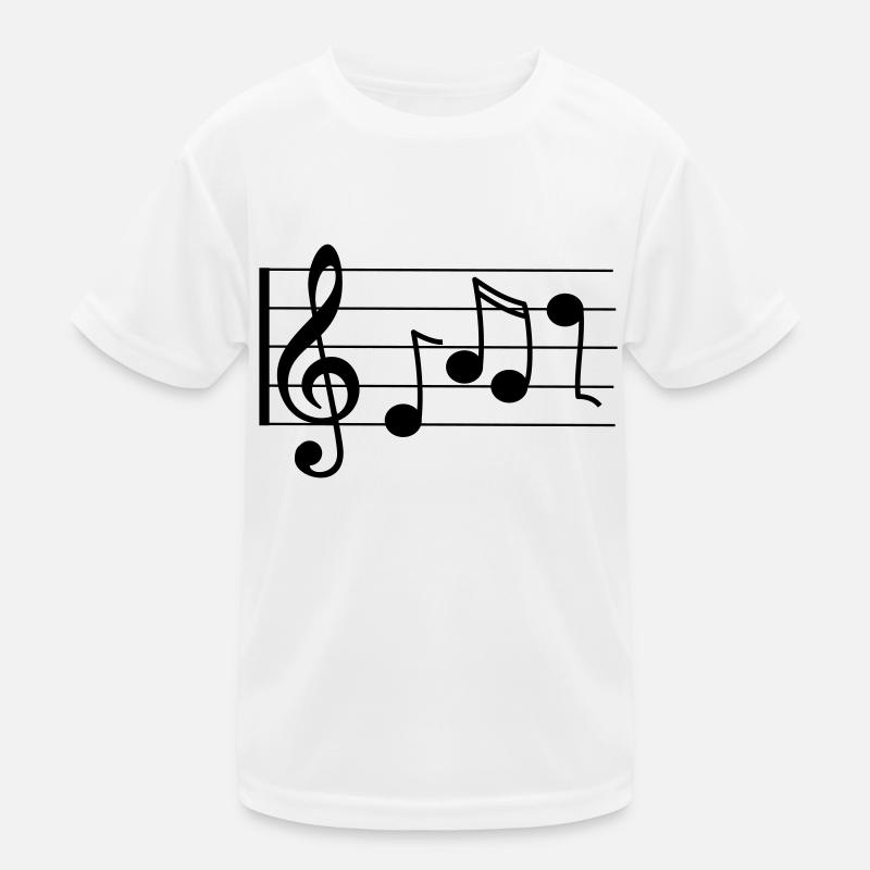 Treble staff with notes Kids Functional T-Shirt