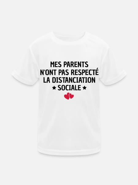 humour bébé / distanciation sociale - T-shirt sport Enfant - blanc - Devant