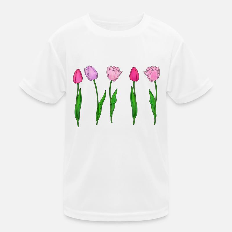 Tulipes roses, printemps T-shirt sport Enfant