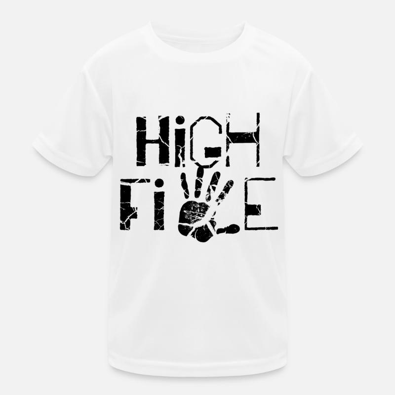 High five - Kinder Funktions-T-Shirt - Weiß