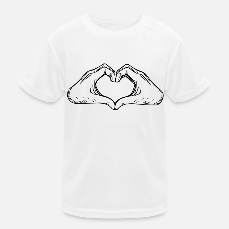 Hand and Heart Vector Kids Functional T-Shirt