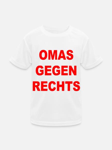 omas gegen rechts - Kinder Funktions-T-Shirt - Weiß