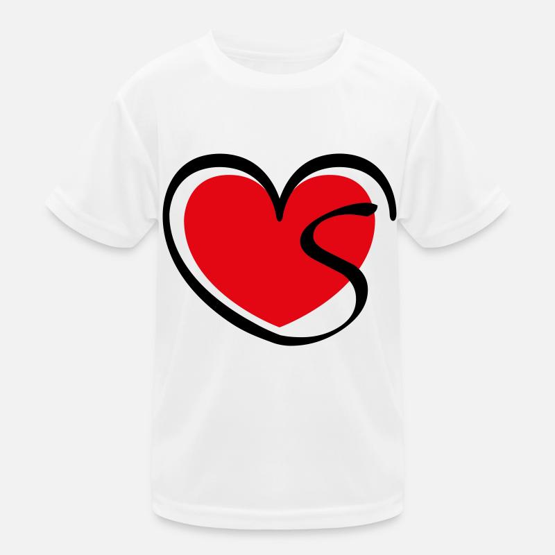 Liebe Herz Buchstabe S Kinder Funktions-T-Shirt