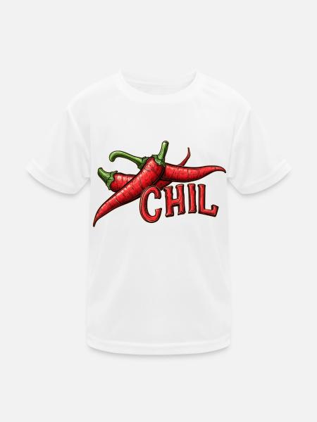 Chil, relax, - Kinder Funktions-T-Shirt - Weiß - Vorne