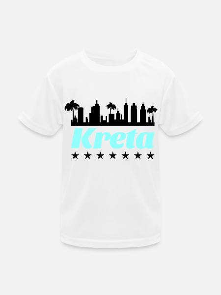 kreta - Kinder Funktions-T-Shirt - Weiß - Vorne