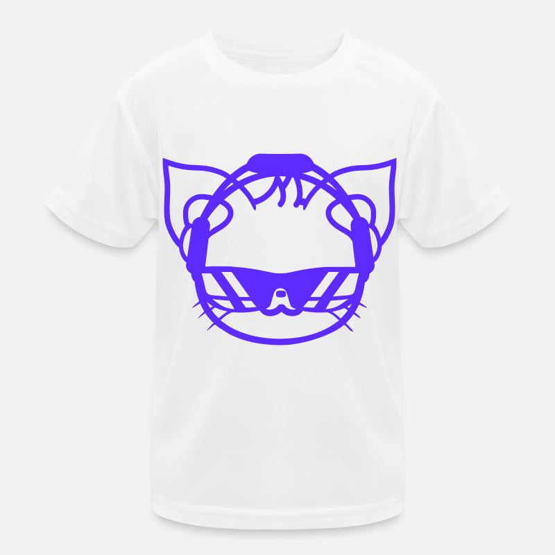 Cool mignon DJ chat tête d’animal de compagnie chaton T-shirt sport Enfant