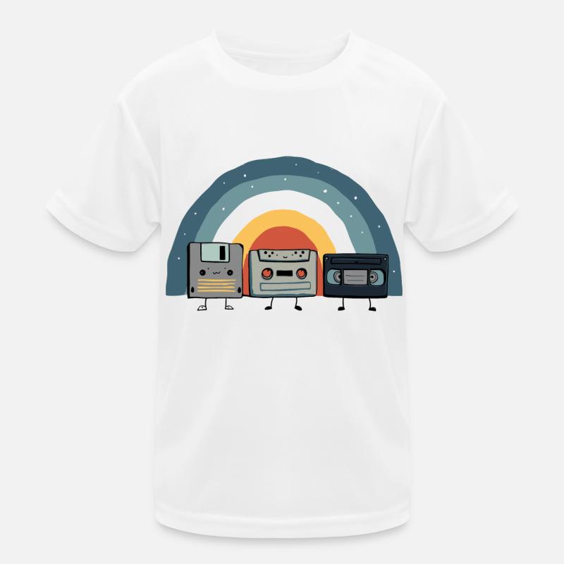 Vintage 90s Technology Old Gadgets TShirt Kids Functional T-Shirt