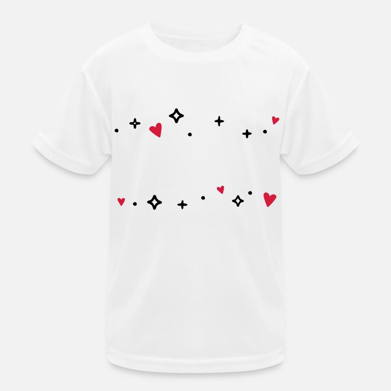 Herzen Sternchen Glitzer Kinder Funktions-T-Shirt