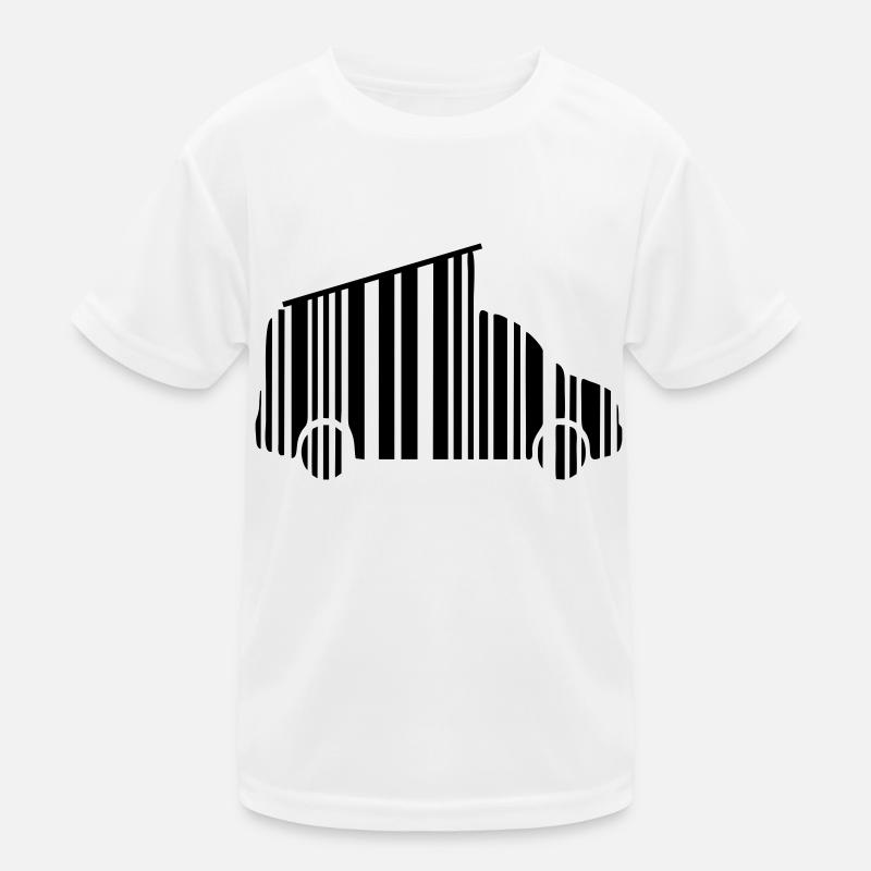 camper van dachzelt strichcode - Kinder Funktions-T-Shirt - Weiß