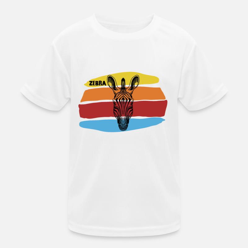 Zebra - Kinder Funktions-T-Shirt - Weiß