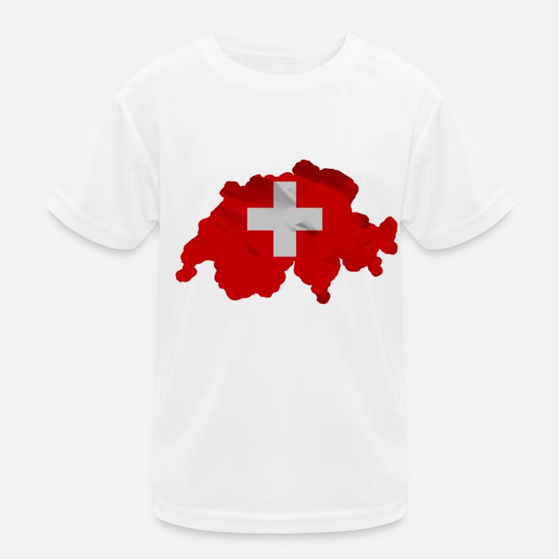 Drapeau suisse en forme de pays T-shirt sport Enfant