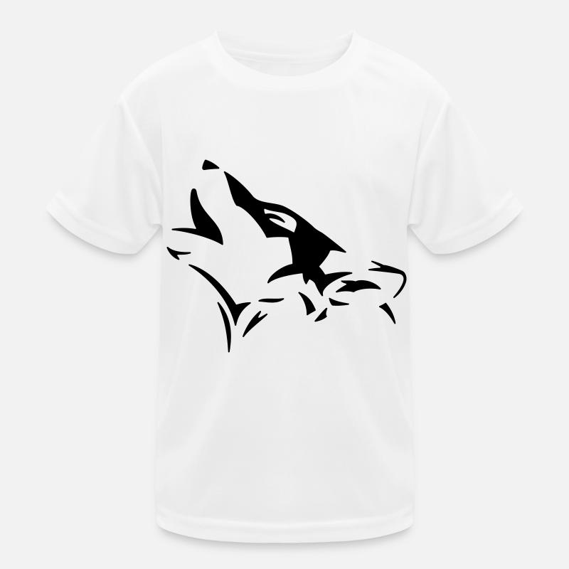 Howling Wolf - Kids Functional T-Shirt - white