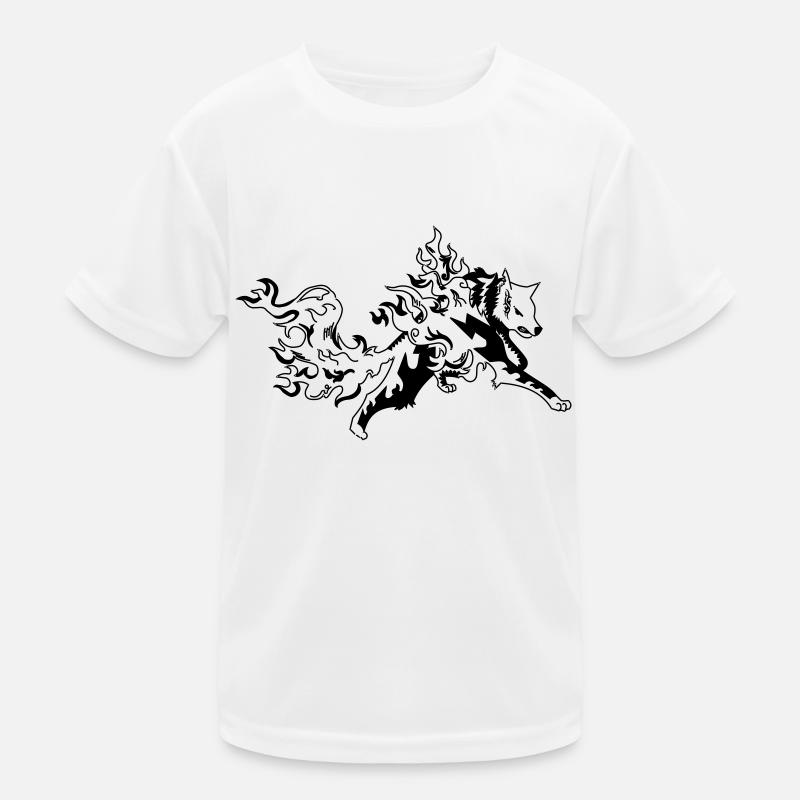 Feuer Wolf Kinder Funktions-T-Shirt