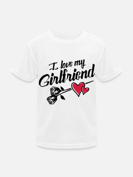i love my girlfriend - Kinder Funktions-T-Shirt - Weiß - Vorne
