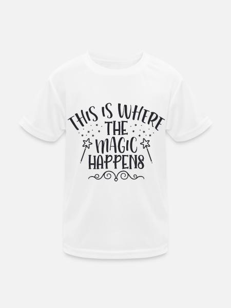 C’est là que la magie - T-shirt sport Enfant - blanc - Devant