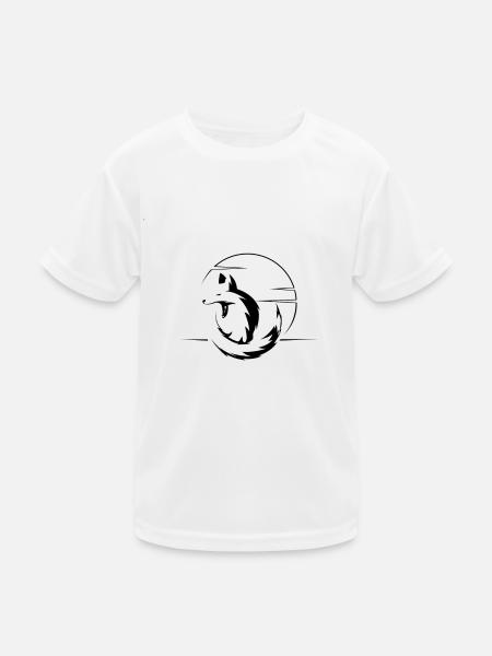 Minimal Fox - Kinder Funktions-T-Shirt - Weiß - Vorne