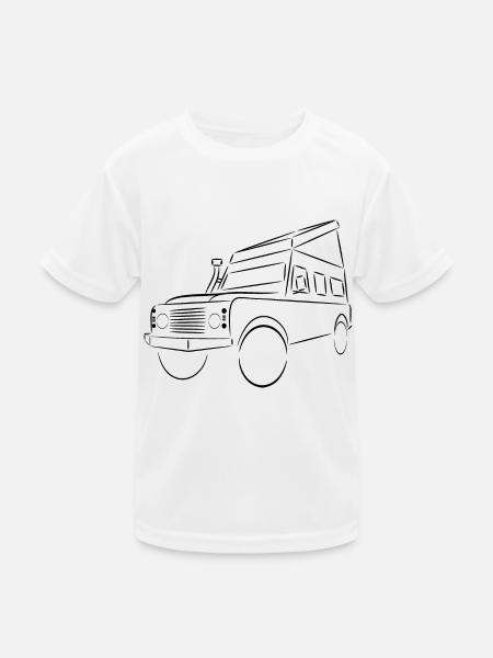 Defender mit Hubdach - Kinder Funktions-T-Shirt - Weiß