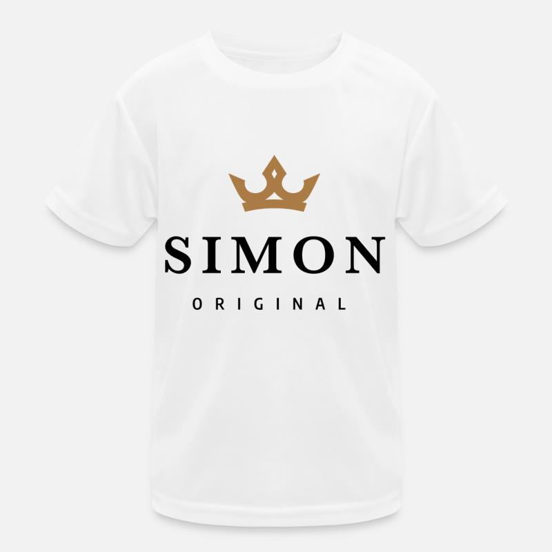 Simon - Kinder Funktions-T-Shirt - Weiß