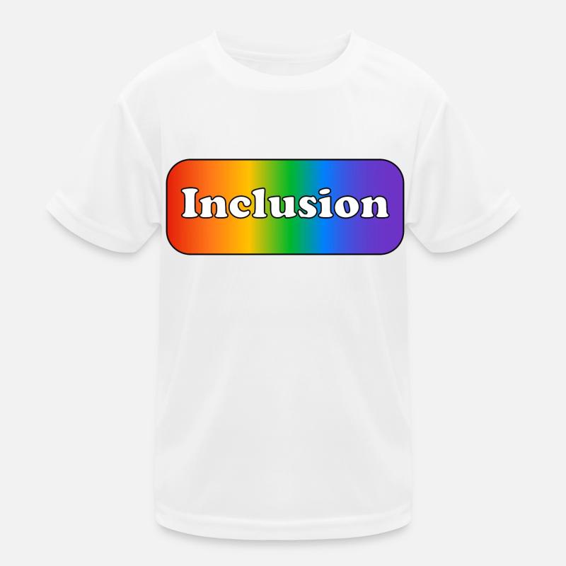 Inklusion Regenbogen - Kinder Funktions-T-Shirt - Weiß