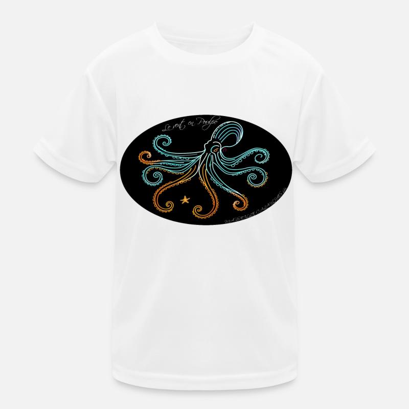 Stylized Wind Octopus Illustration Kids Functional T-Shirt