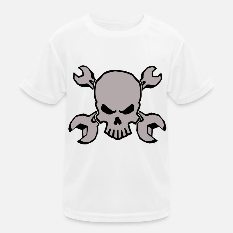 TOOLSKULL - 2C - Kinder Funktions-T-Shirt - Weiß