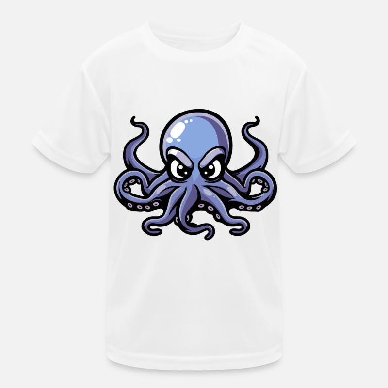 Oktopus Comic Kinder Funktions-T-Shirt