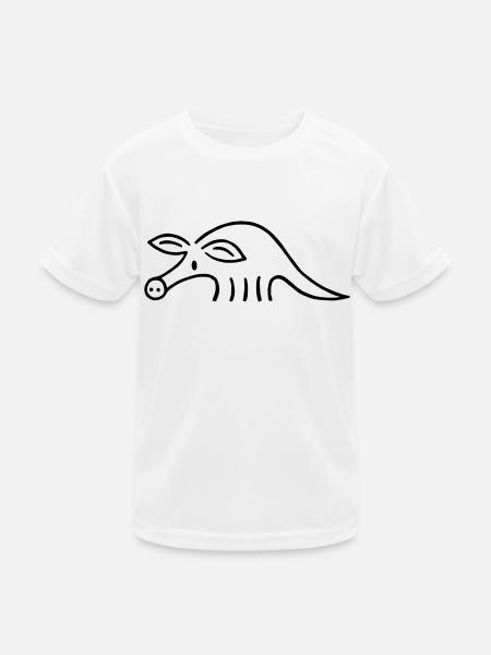 Erdferkel - Kinder Funktions-T-Shirt - Weiß