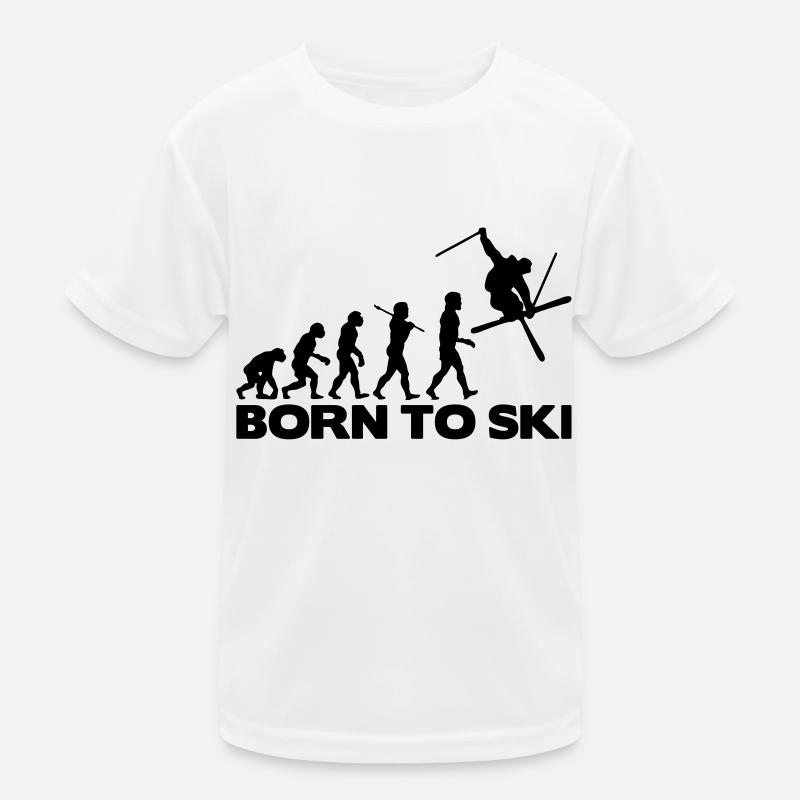 skier evolution born to ski 01 Kids Functional T-Shirt