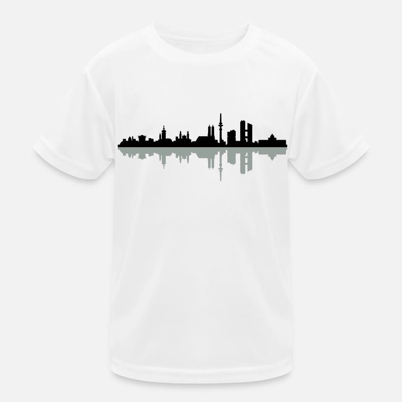 Skyline München - Kinder Funktions-T-Shirt - Weiß