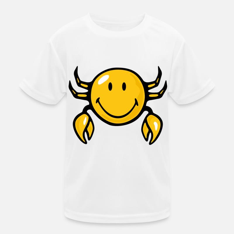 Smiley Crab - Kinder Funktions-T-Shirt - Weiß
