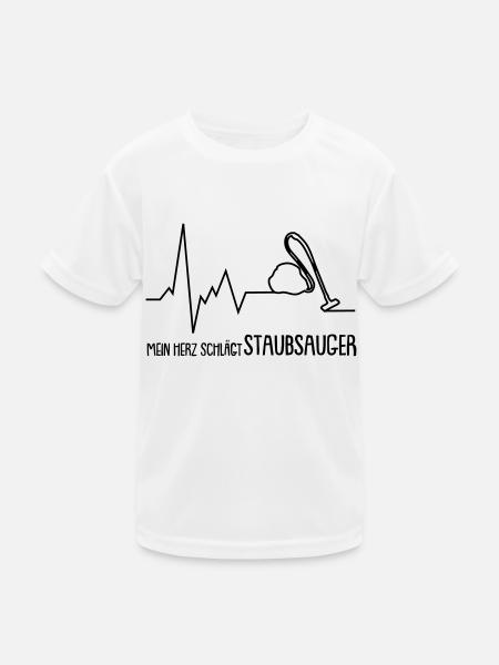 mein herz schlägt staubsauger - Kinder Funktions-T-Shirt - Weiß - Vorne