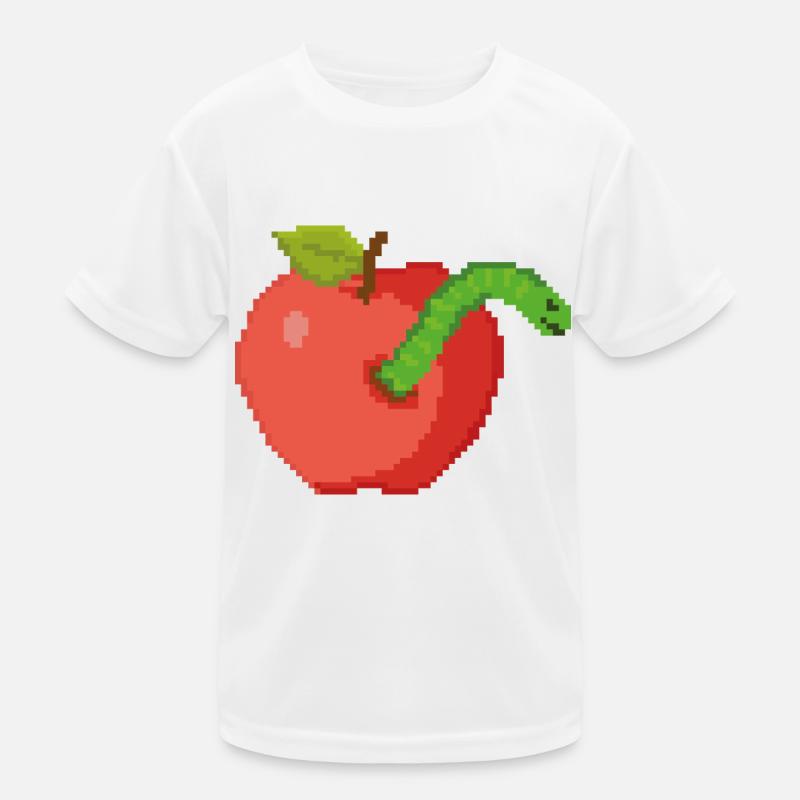 Retro Pixel Da ist der Wurm Dirn Kinder Funktions-T-Shirt