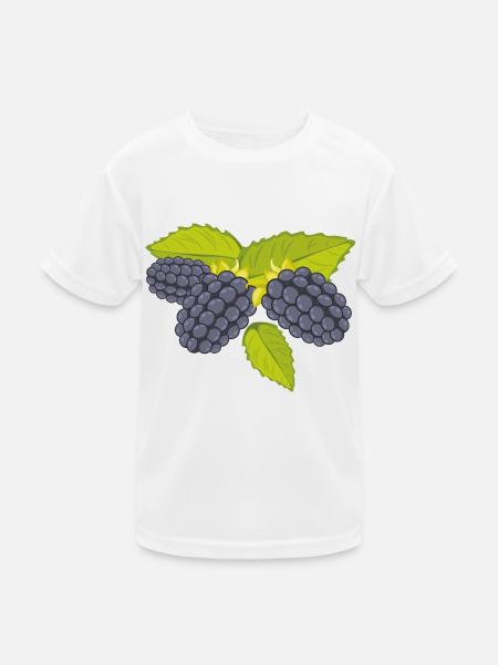Brombeere - Kinder Funktions-T-Shirt - Weiß - Vorne
