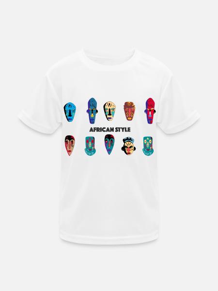 Afrika - Kinder Funktions-T-Shirt - Weiß - Vorne