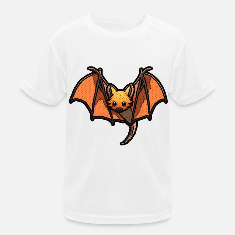 Flughund oder Fledermaus in schöner retro Grafik Kinder Funktions-T-Shirt