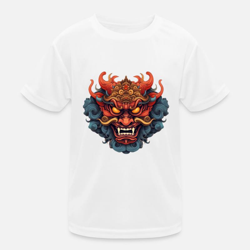 Oni mask - Kids Functional T-Shirt - white