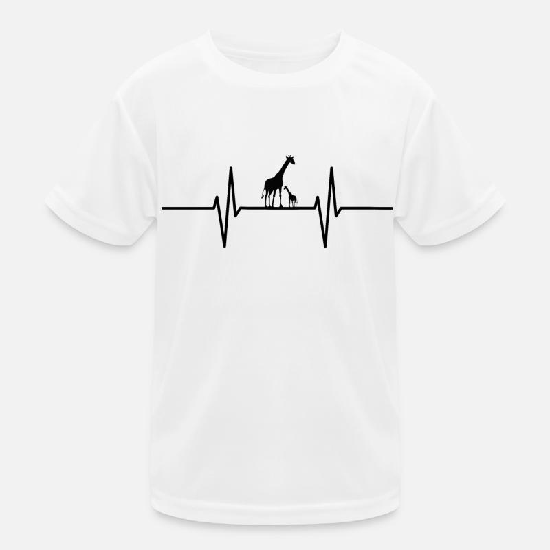 Herzschlag mit Giraffen Kinder Funktions-T-Shirt